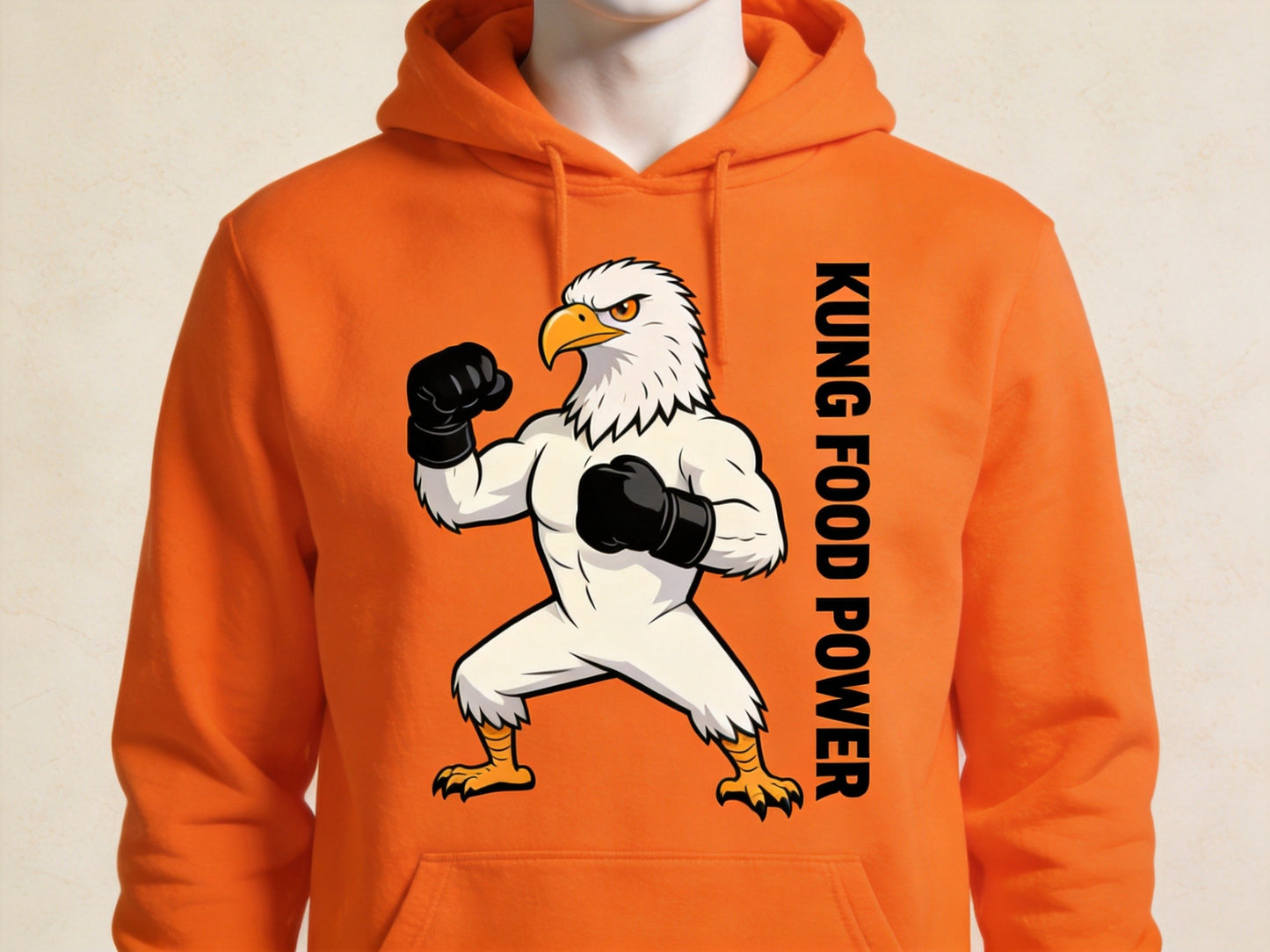 USA bald eagle kung fu hoodie streetwear - unisex pullover front view