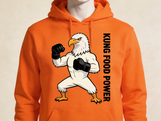USA bald eagle kung fu hoodie streetwear - unisex pullover front view
