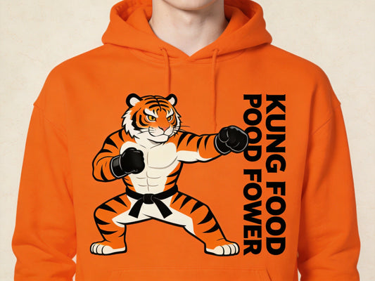 Korea tiger kung fu hoodie streetwear - unisex pullover front view