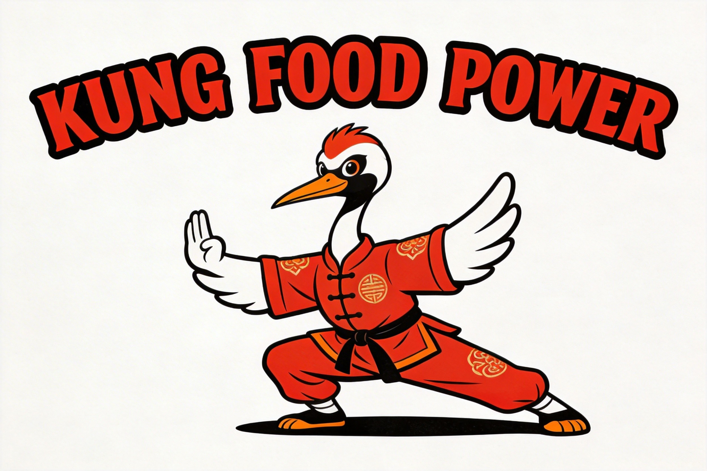 Japan crane kung fu artwork - Japanese cultural streetwear graphic design detail