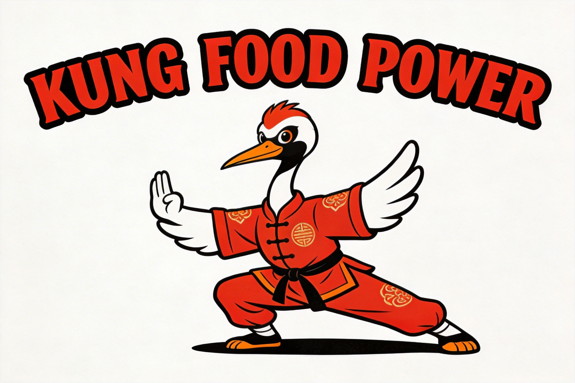Japan crane kung fu artwork - Japanese cultural streetwear graphic design detail