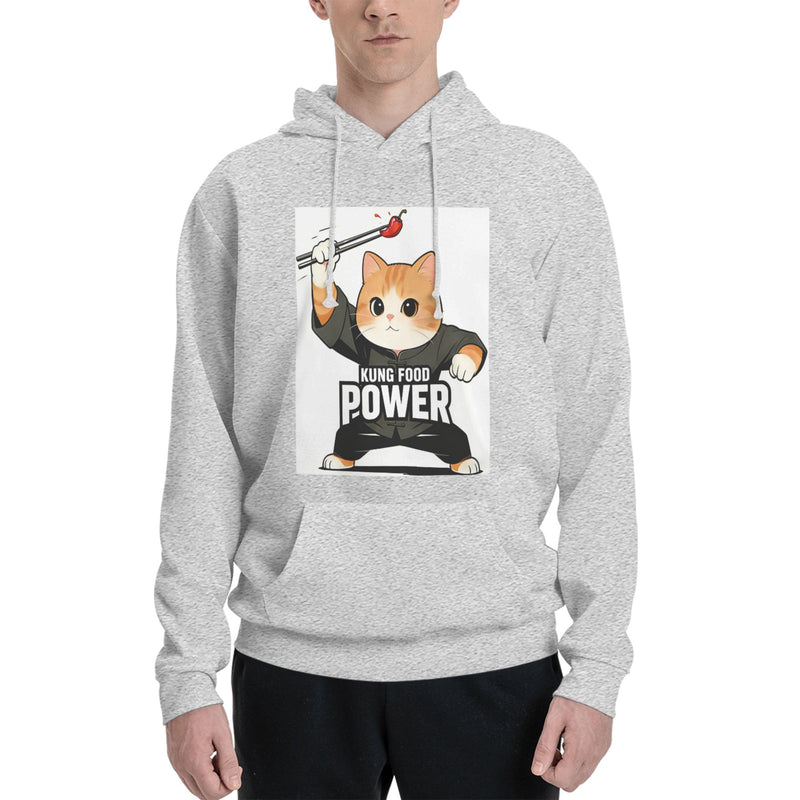 Sudadera con capucha blanca Kung Fu Cat | Ropa urbana KUNG FOOD POWER