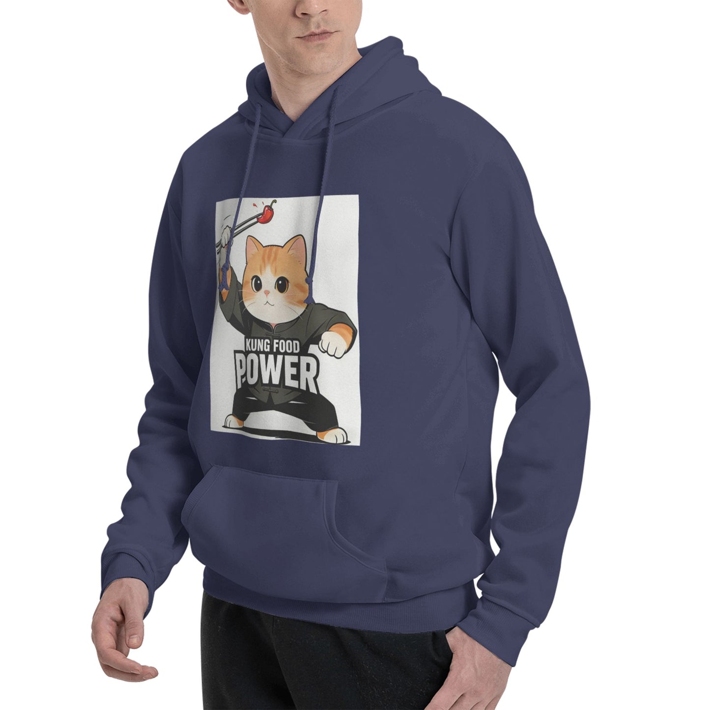 KUNG FOOD POWER Hoodie - White with Kung Fu Cat Design | 2026 World Cup Streetwear