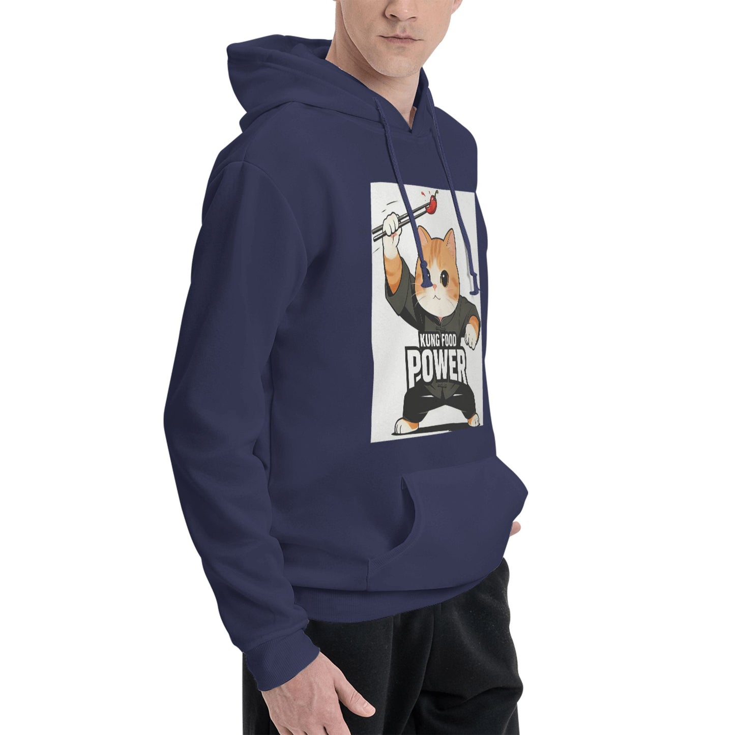 KUNG FOOD POWER Hoodie - White with Kung Fu Cat Design | 2026 World Cup Streetwear