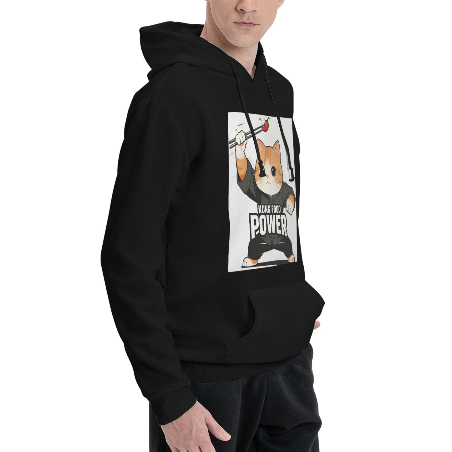 KUNG FOOD POWER Hoodie - White with Kung Fu Cat Design | 2026 World Cup Streetwear
