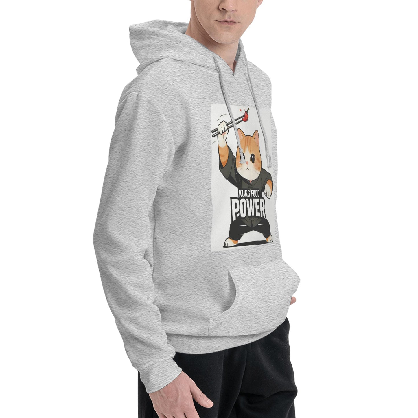 KUNG FOOD POWER Hoodie - White with Kung Fu Cat Design | 2026 World Cup Streetwear