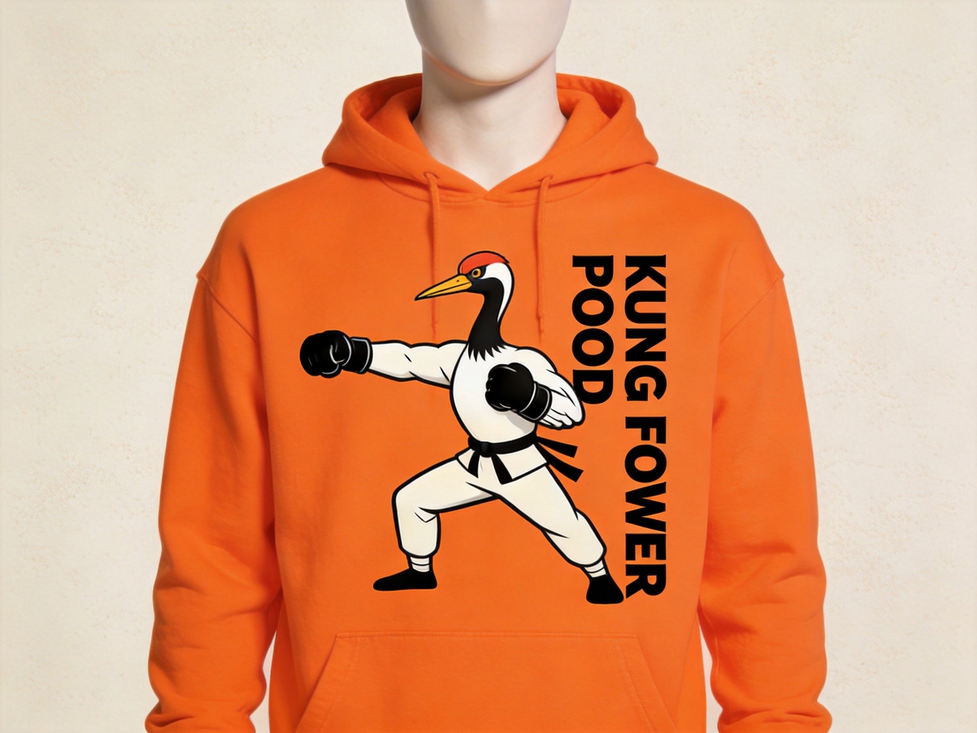Japan crane kung fu hoodie streetwear - unisex pullover front view